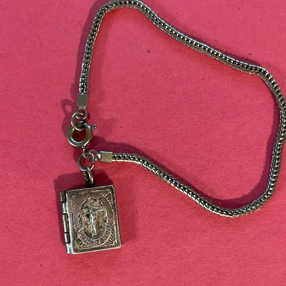 Rare Vintage possibly Antique Religious Medal mini Book Locket